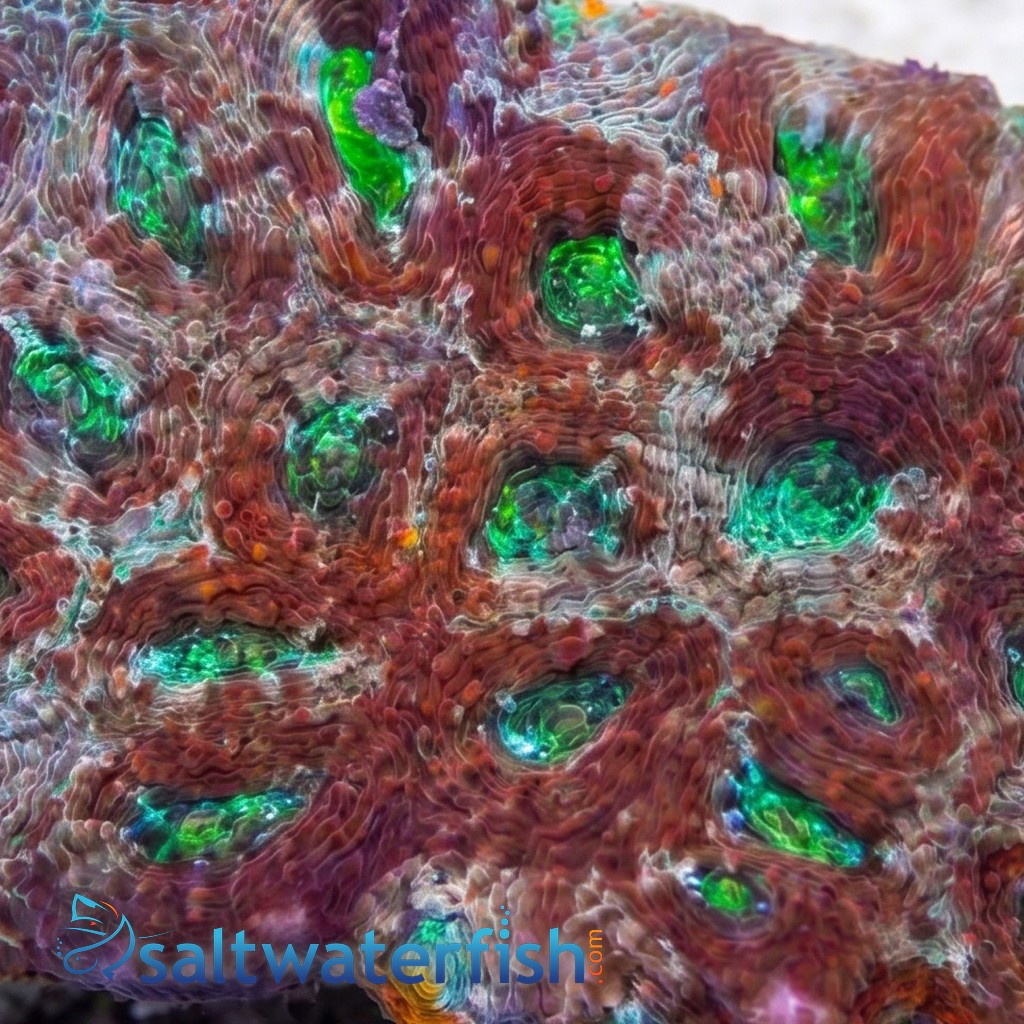 Acan Echinata: Orange/Green Splatter - Aquacultured