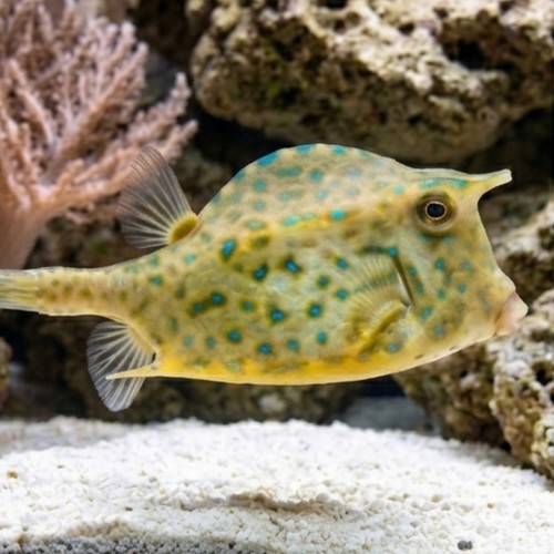 Scrawled Blue Cowfish