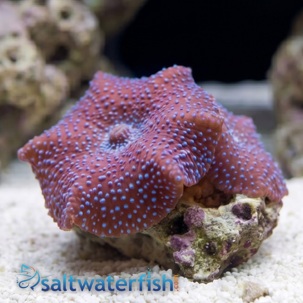 Mushroom Coral: Purple Speckled - Aquacultured