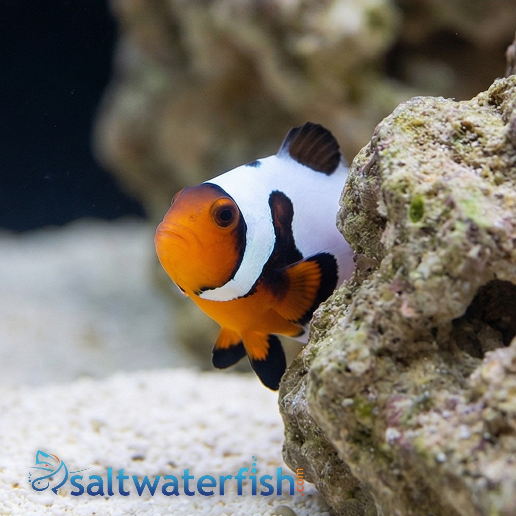 Snowflake Ocellaris Clownfish DaVinci Black - Captive Bred Grade B