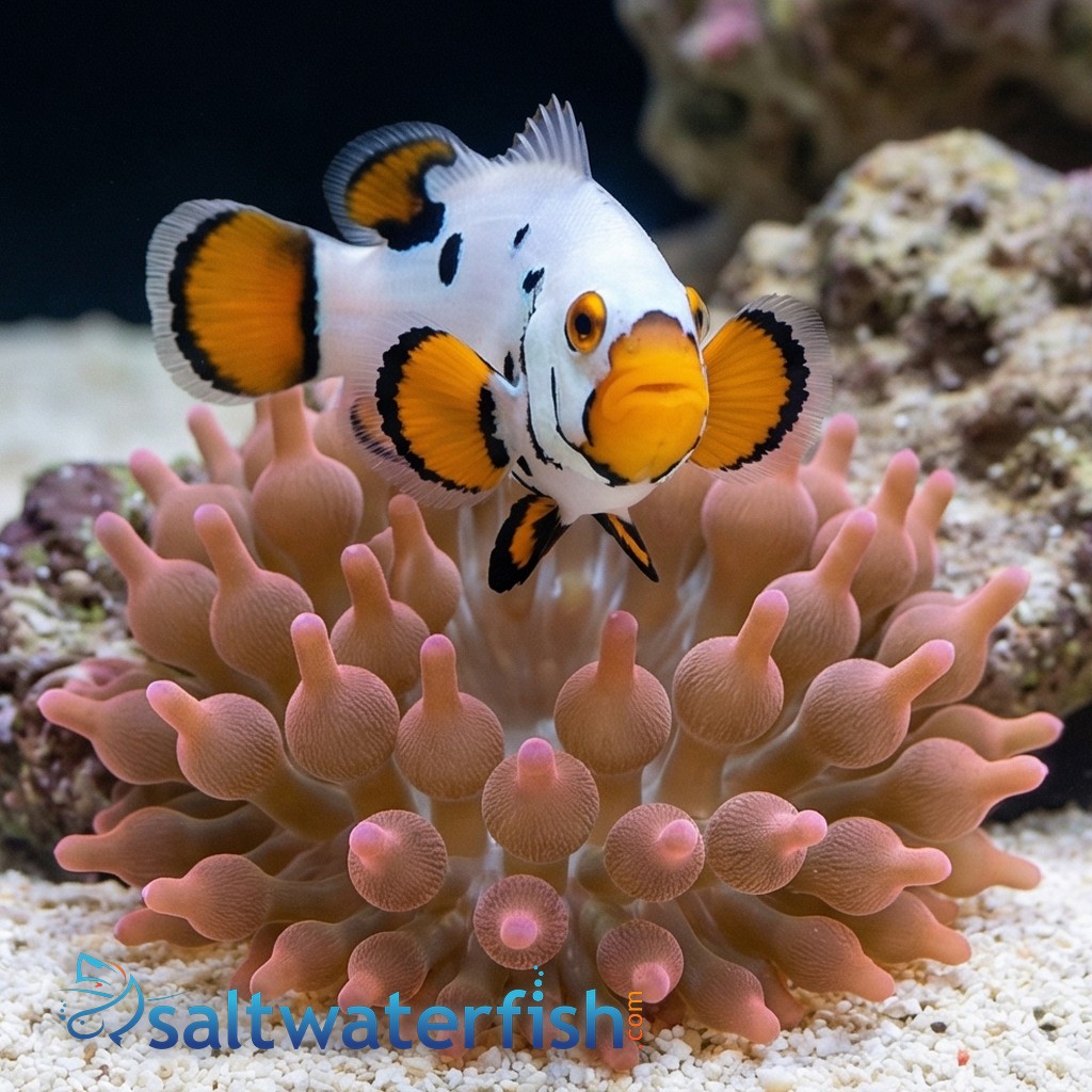 Black Helmet Head Picasso Percula Clownfish Captive-Bred