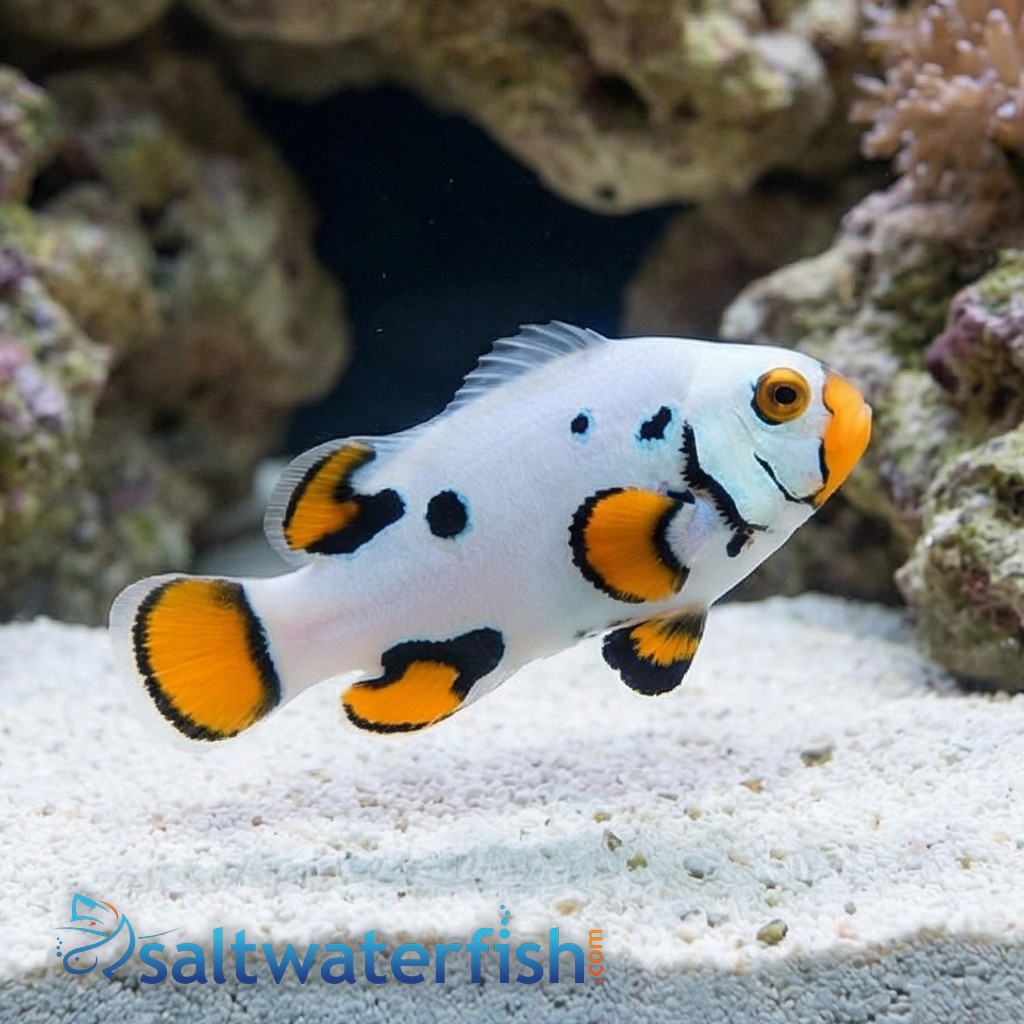 Black Helmet Head Picasso Percula Clownfish Captive-Bred