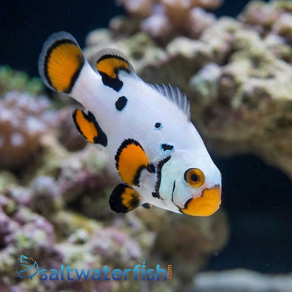 Black Helmet Head Picasso Percula Clownfish Captive-Bred