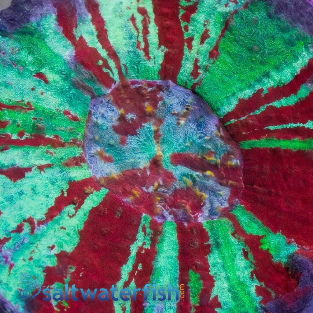 Brain Flat Australomussa Red/Green Warpaint - Aquacultured