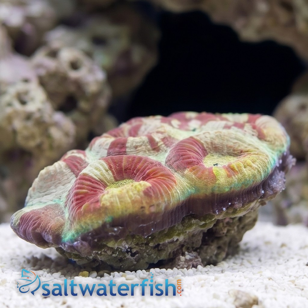 Fluted Moon Coral : Sunset and Crimson Red Stone