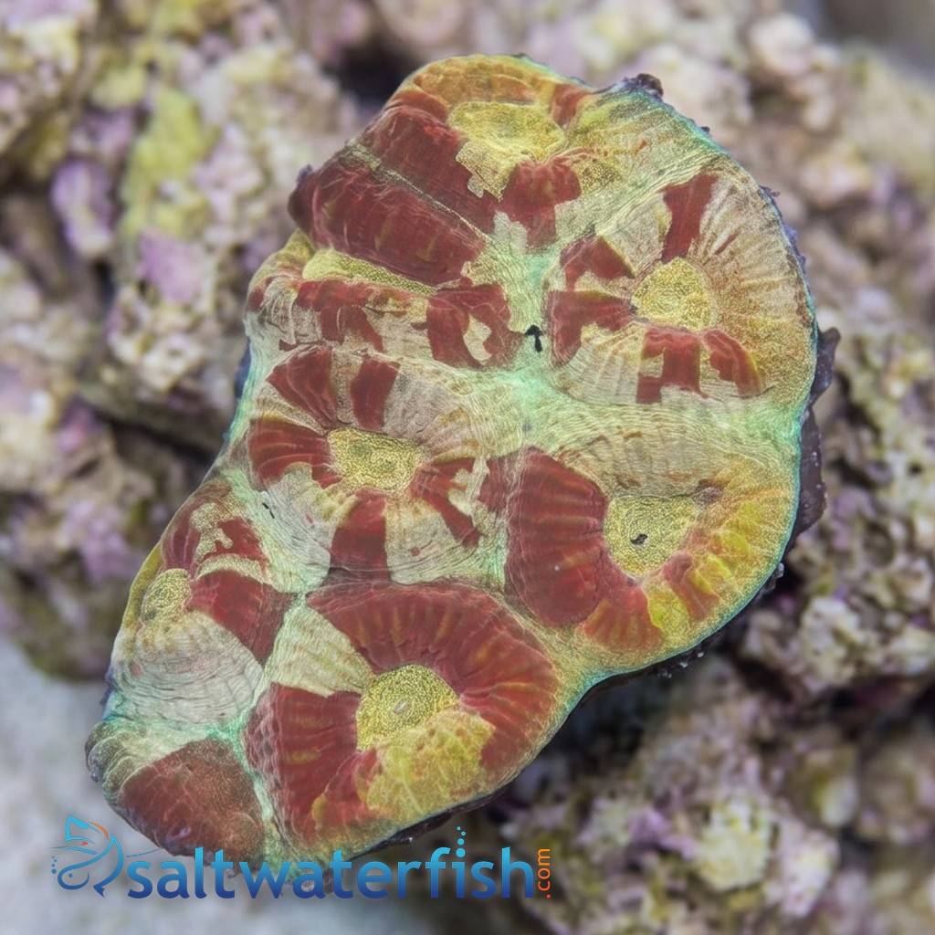 Fluted Moon Coral : Sunset and Crimson Red Stone