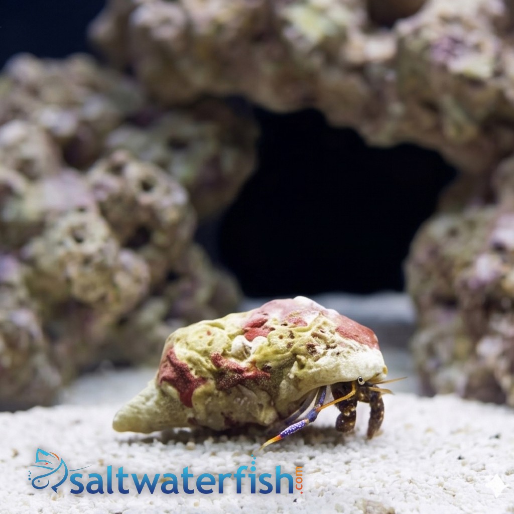 Dwarf Blue Leg Hermit Crab: White Shell