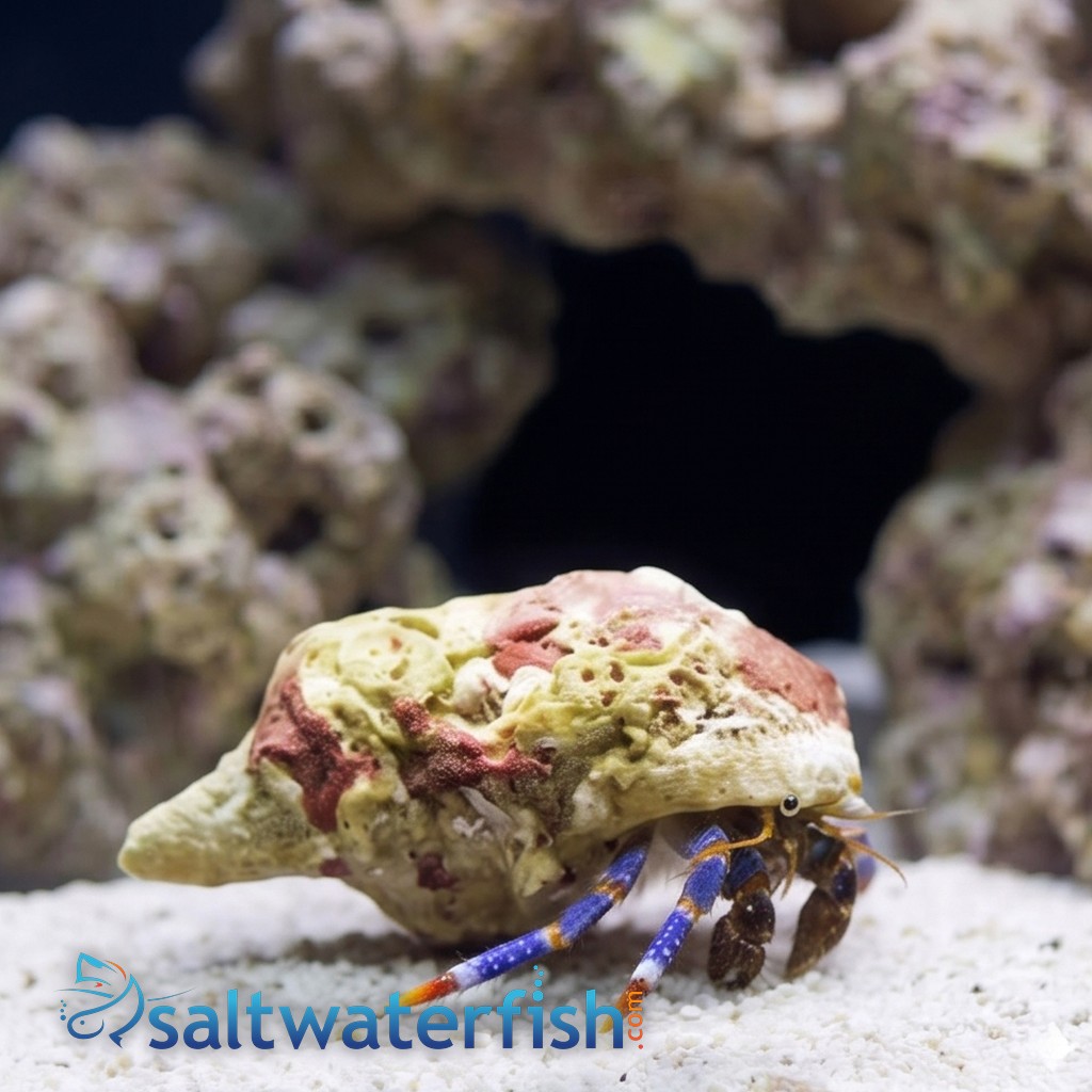 Dwarf Blue Leg Hermit Crab: White Shell