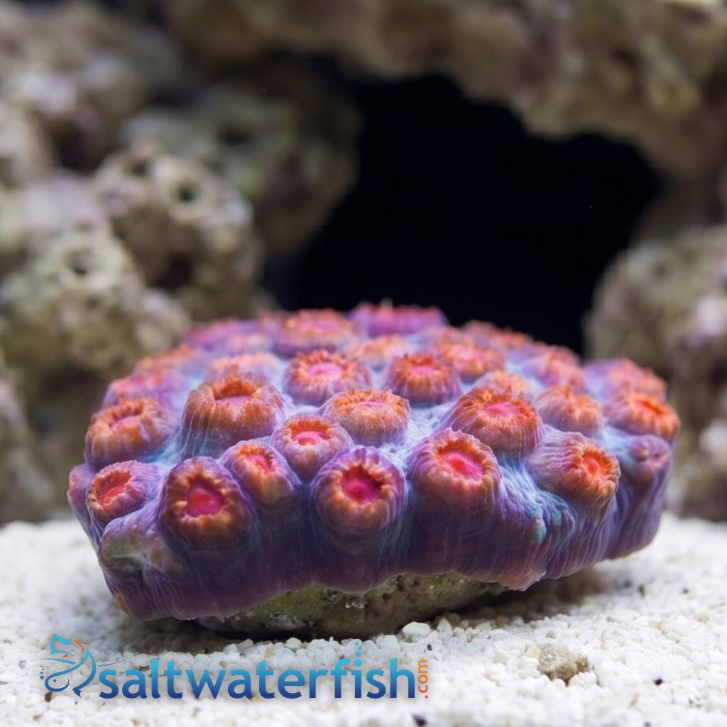 Cyphastrea "Bizzaro" Blue w/ Orange Polyps - Aquacultured