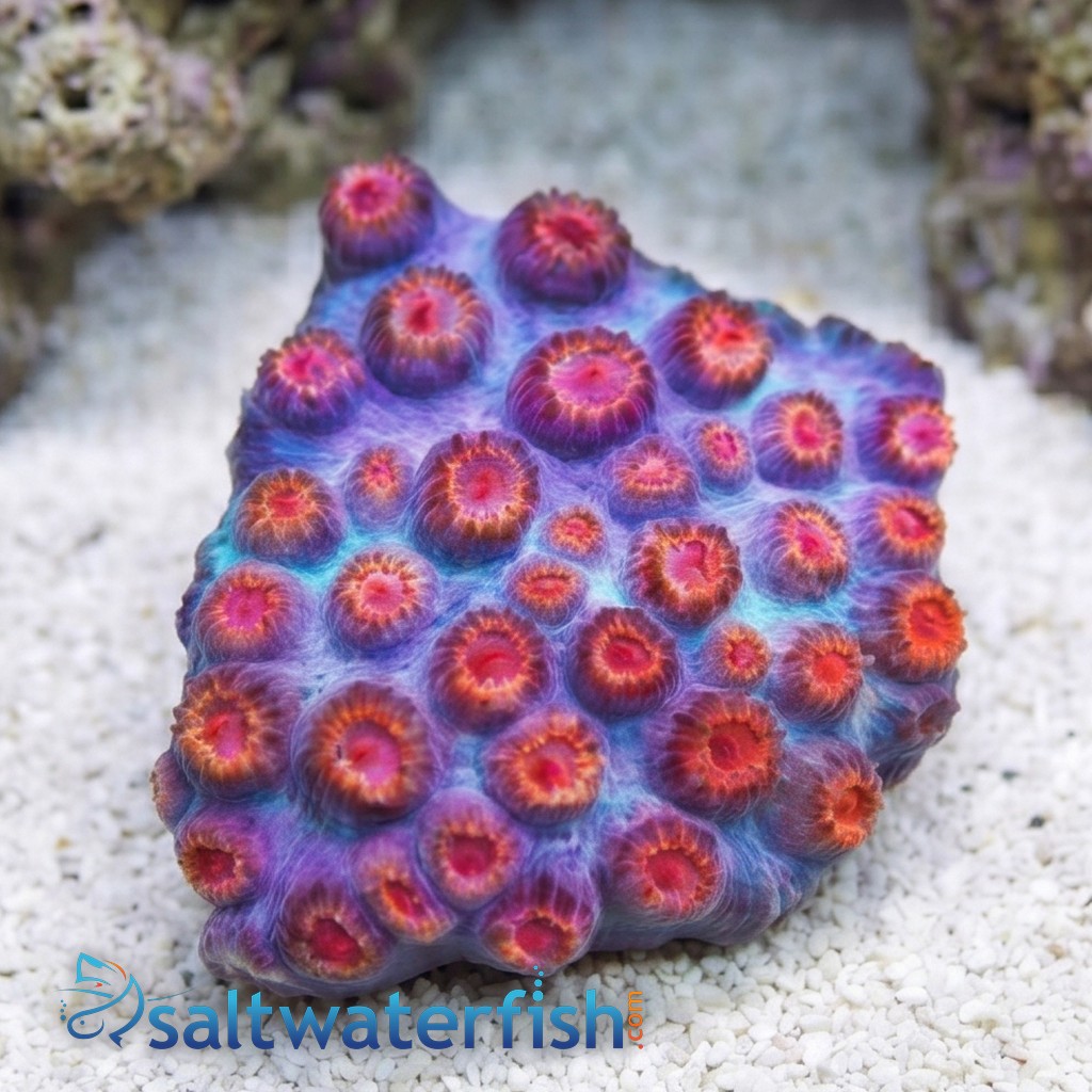 Cyphastrea "Bizzaro" Blue w/ Orange Polyps - Aquacultured