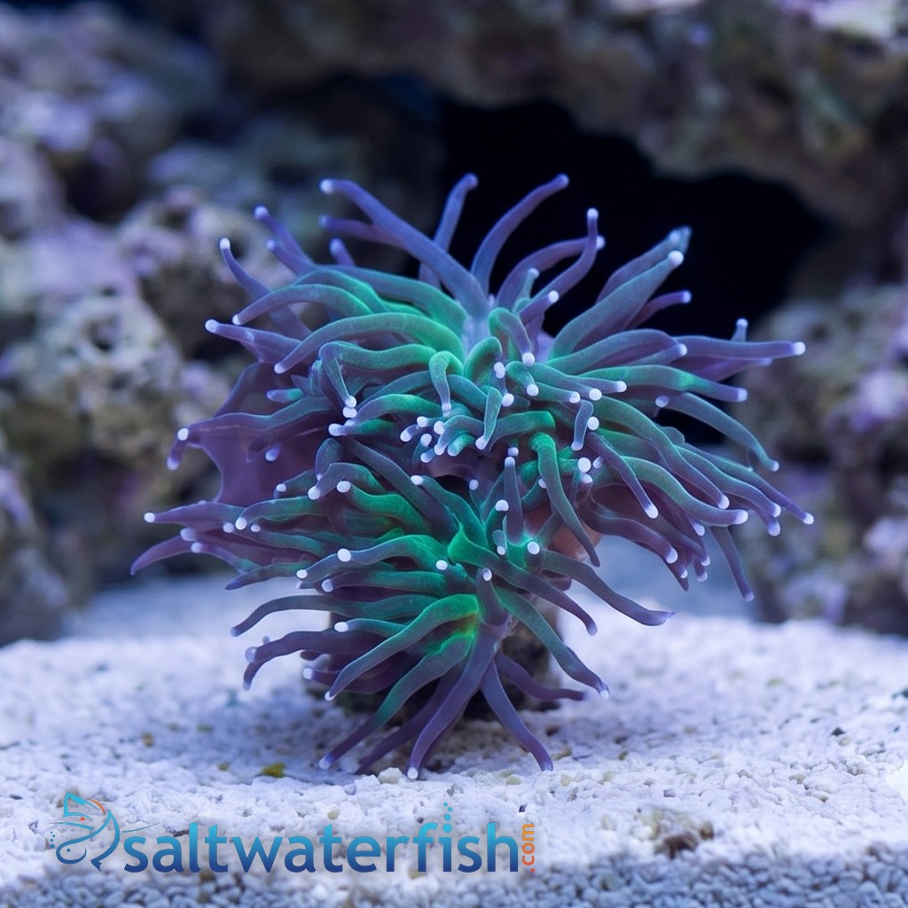 Torch Coral : Green w/ Purple Tips