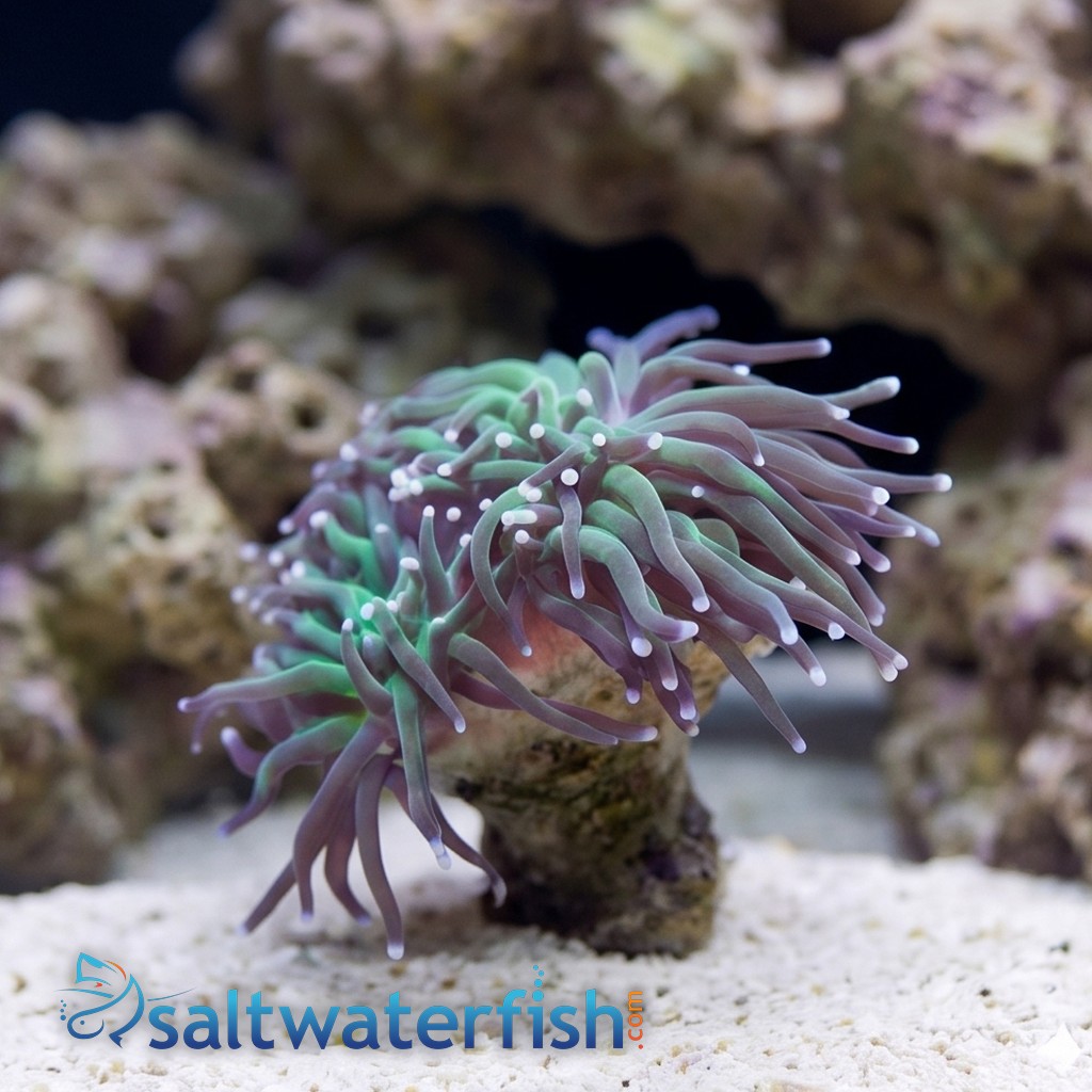 Torch Coral : Green w/ Purple Tips
