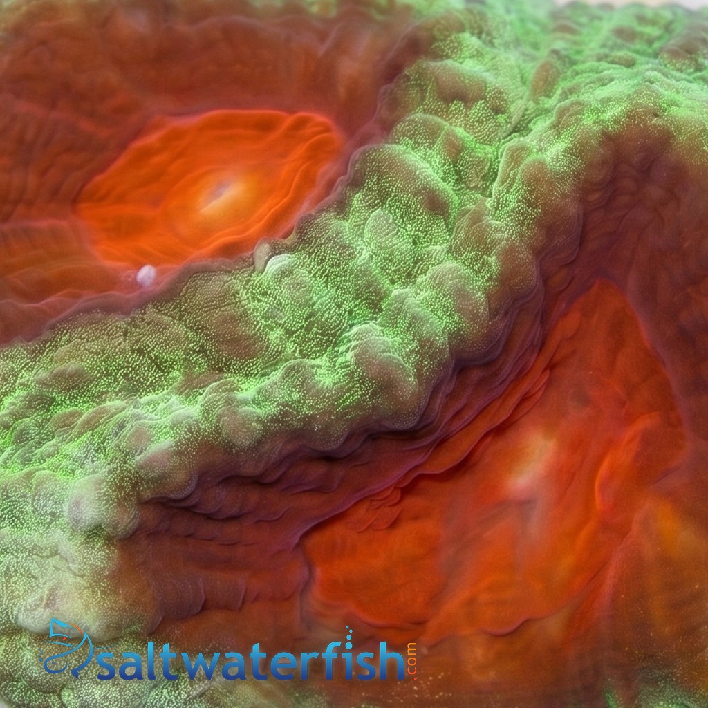 Favia Brain Coral: Green w/ Red Eye - Aquacultured