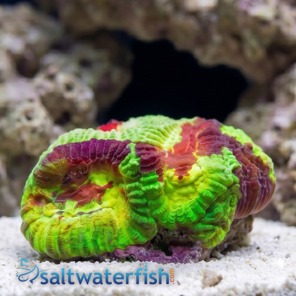 Favia Brain Coral: Yellow Snow - Aquacultured