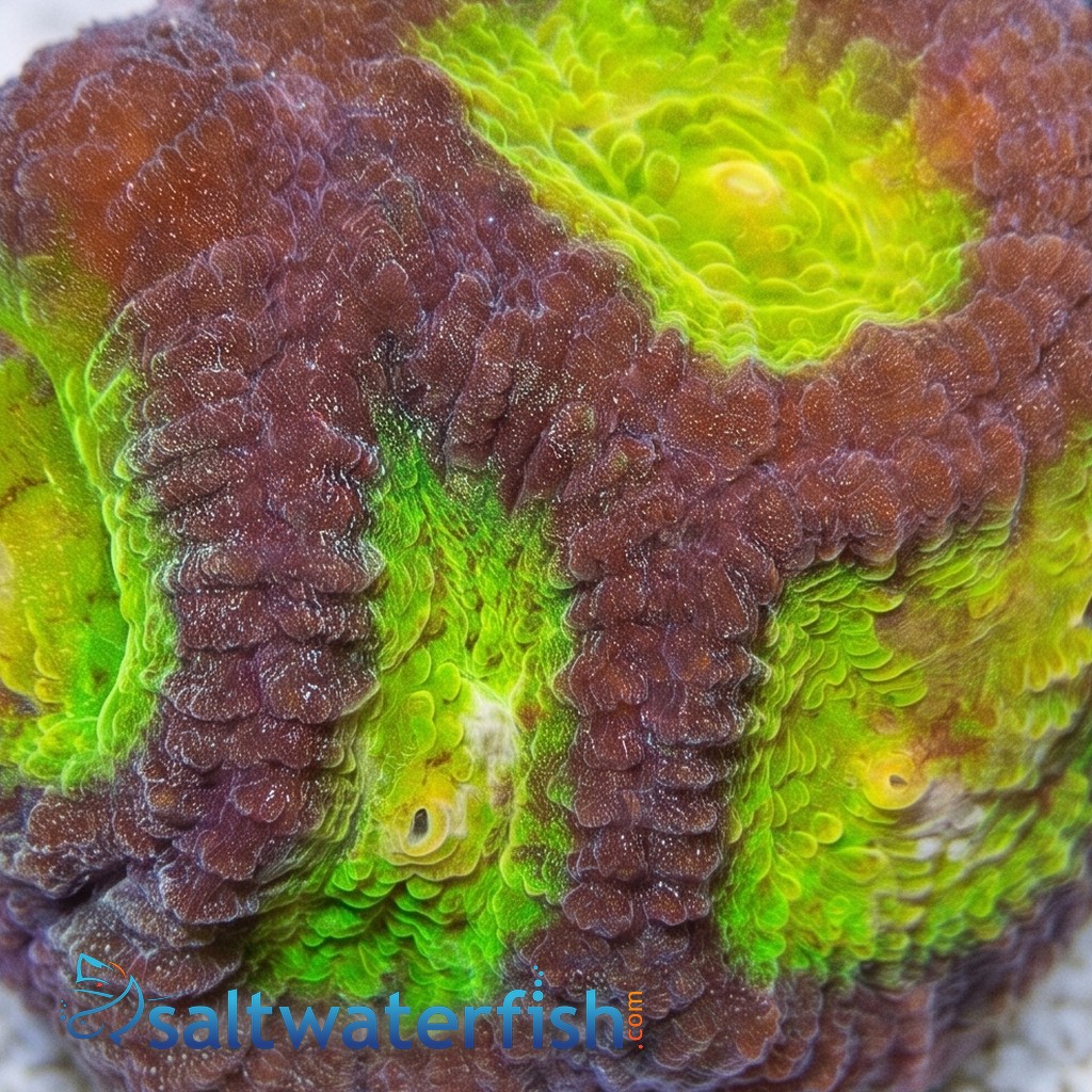 Favia Brain Coral: Yellow Snow - Aquacultured
