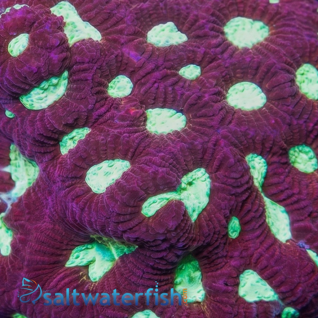 Favites Brain Coral: Green Eye w/ Red Rim - Aquacultured