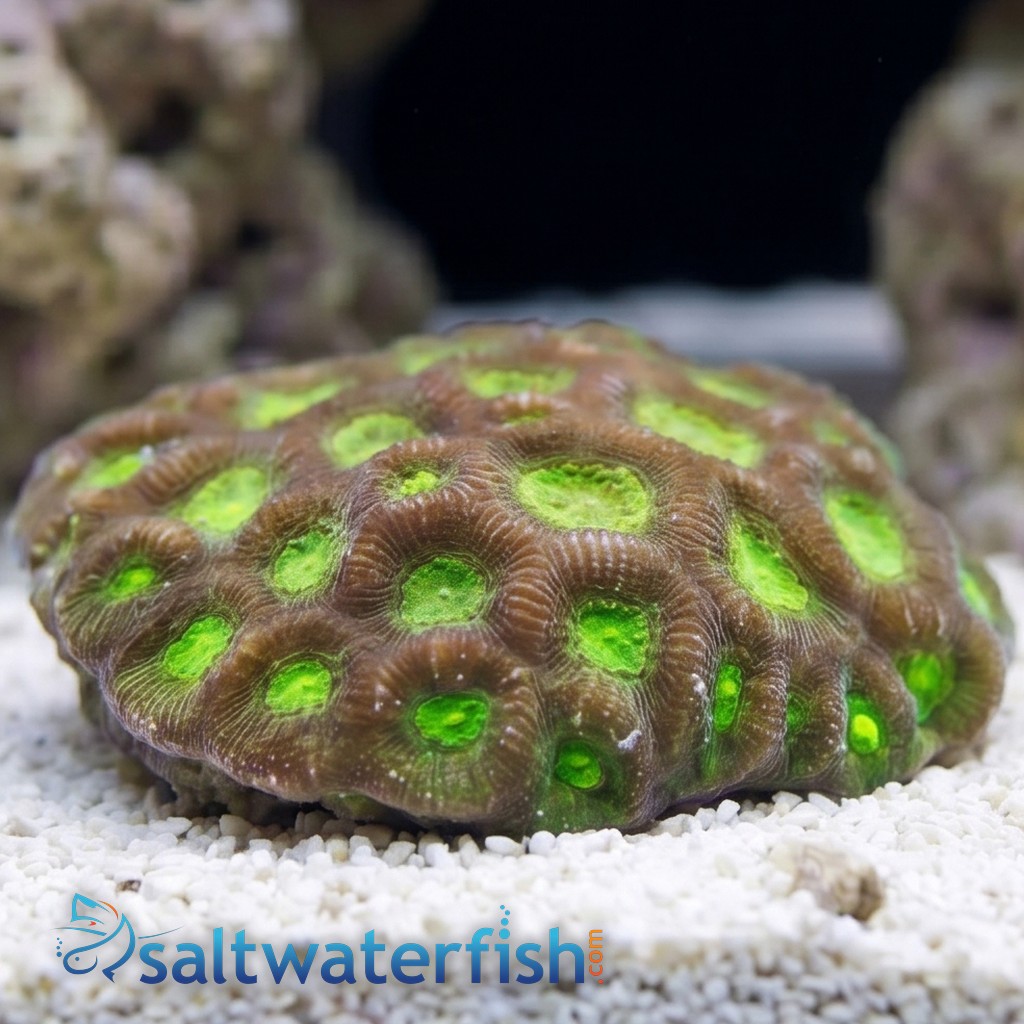 Favites Brain Coral: Neon Green - South Pacific