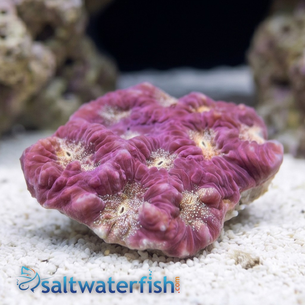 Favites Brain Coral: Gold Eye w/ Red Rim - Aquacultured