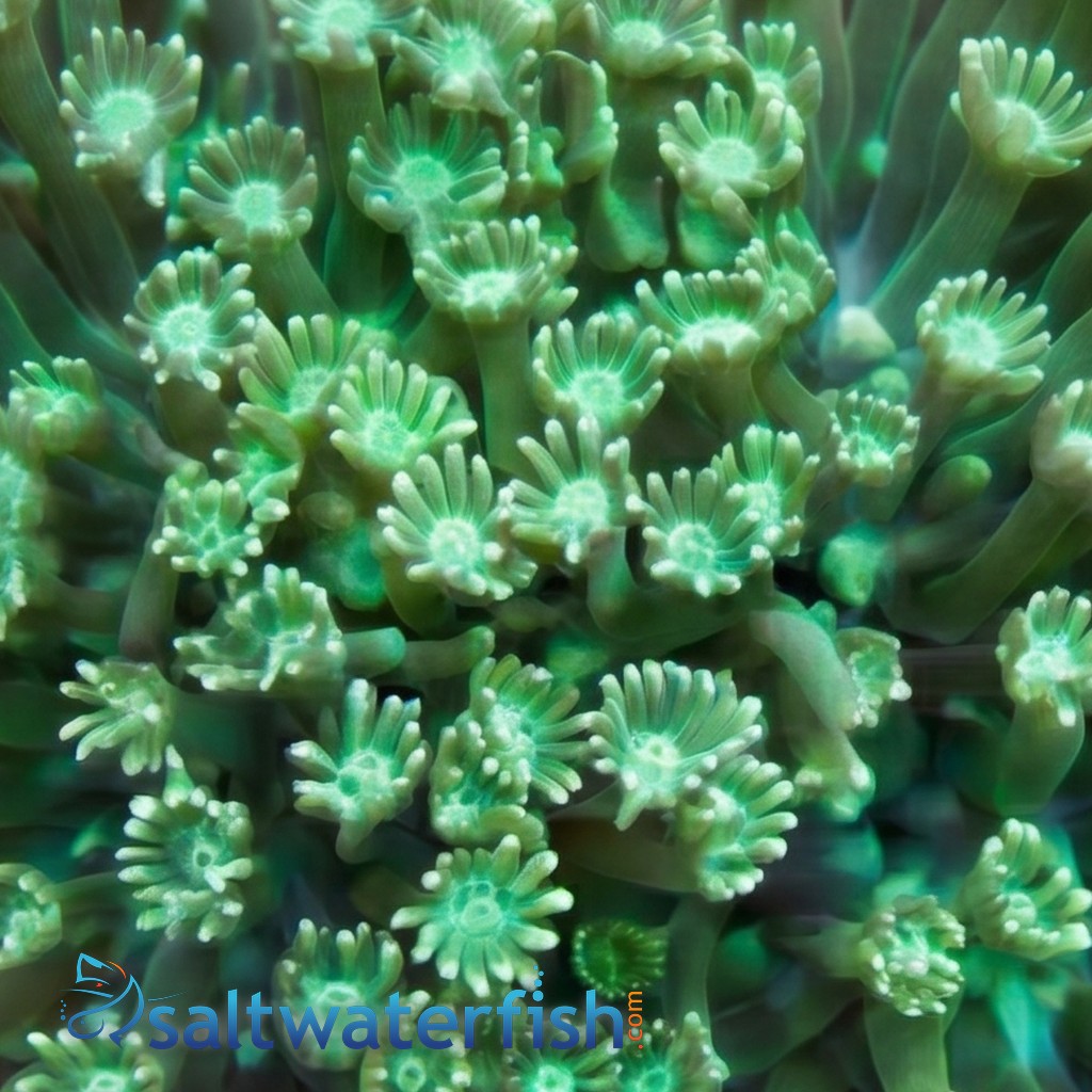 Goniopora Coral: Long Polyp Green - Aquacultured
