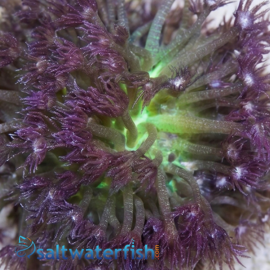 Goniopora Coral: Glitter w/ Neon Green Base - Australia