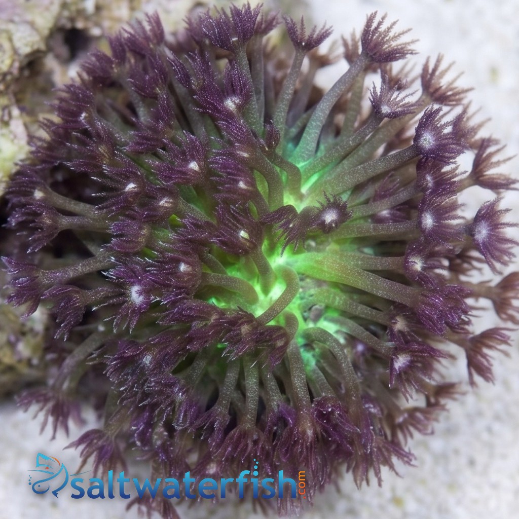 Goniopora Coral: Glitter w/ Neon Green Base - Australia