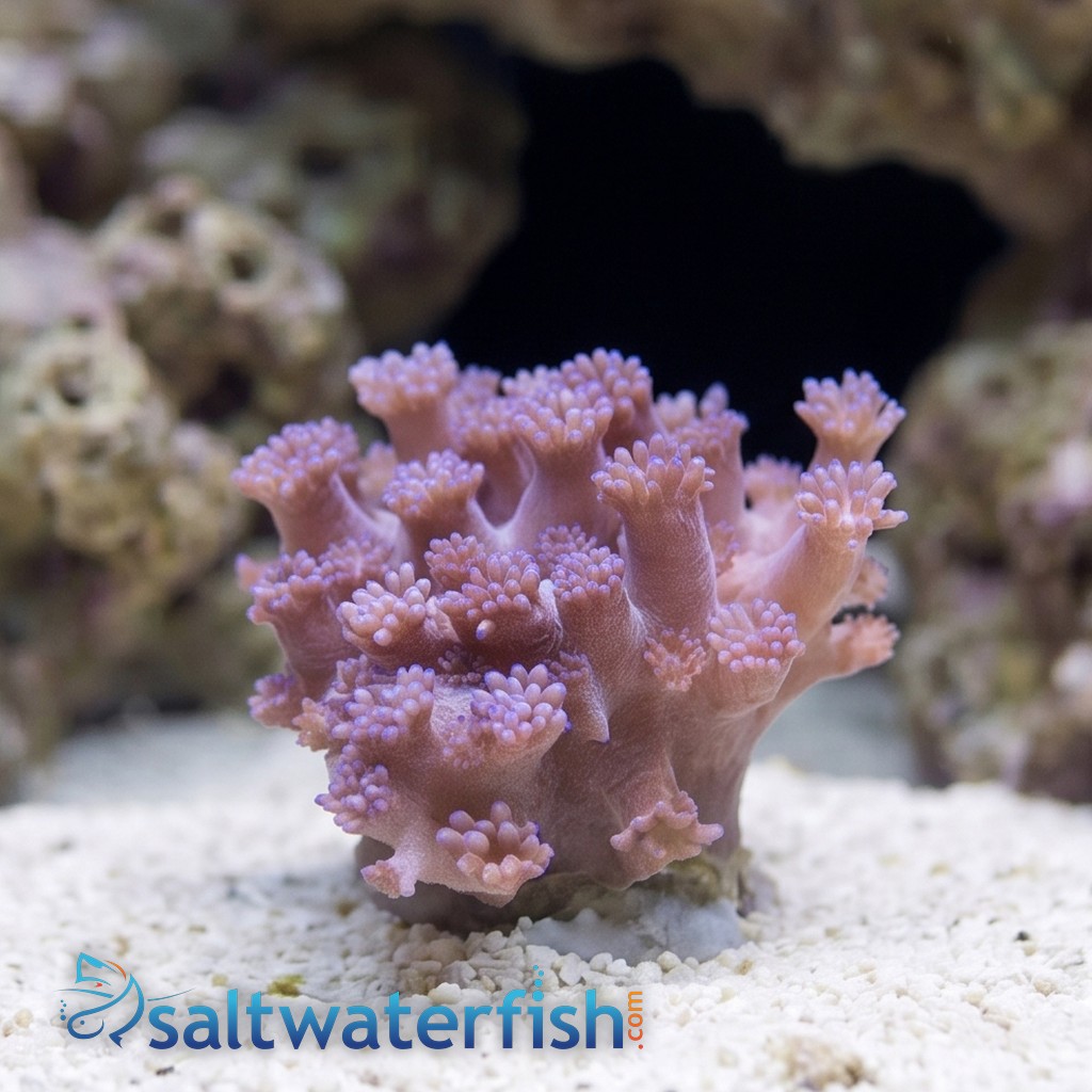 Goniopora Coral: Purple Short Polyp - Aquacultured