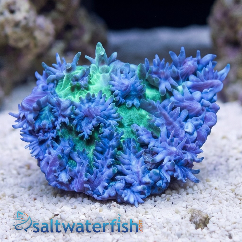 Horn Coral Hydnophora: Encrusting Blueberry- Aquacultured