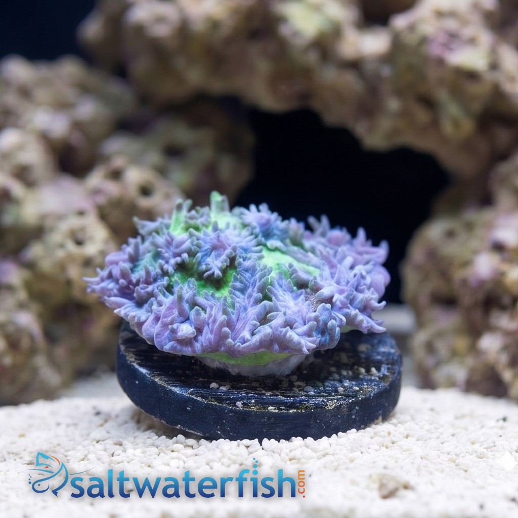 Horn Coral Hydnophora: Encrusting Blueberry- Aquacultured