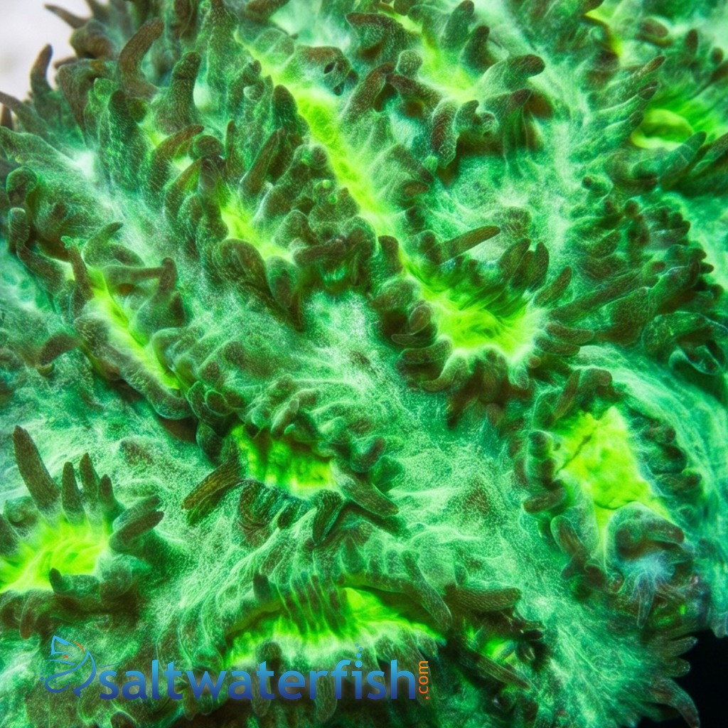 Horn Coral Hydnophora: Encrusting JF Limelight - Aquacultured
