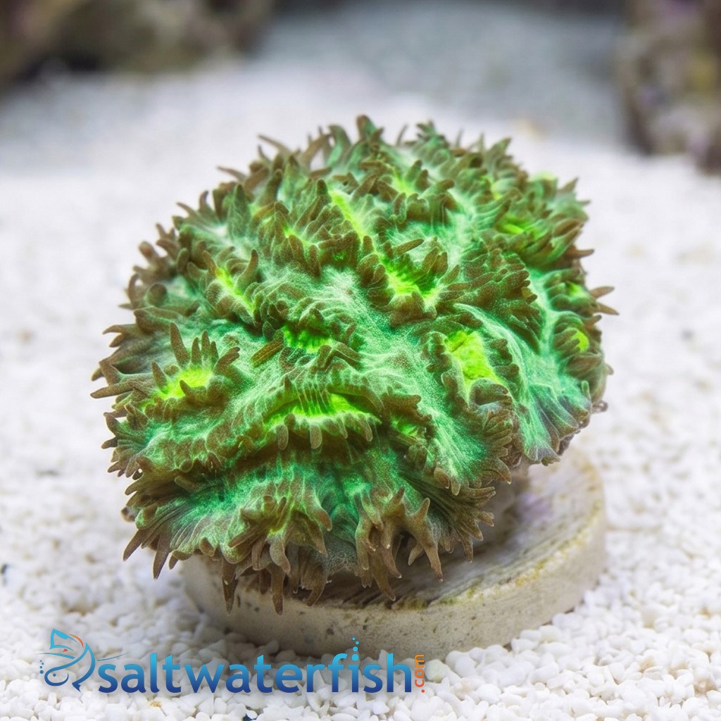 Horn Coral Hydnophora: Encrusting JF Limelight - Aquacultured