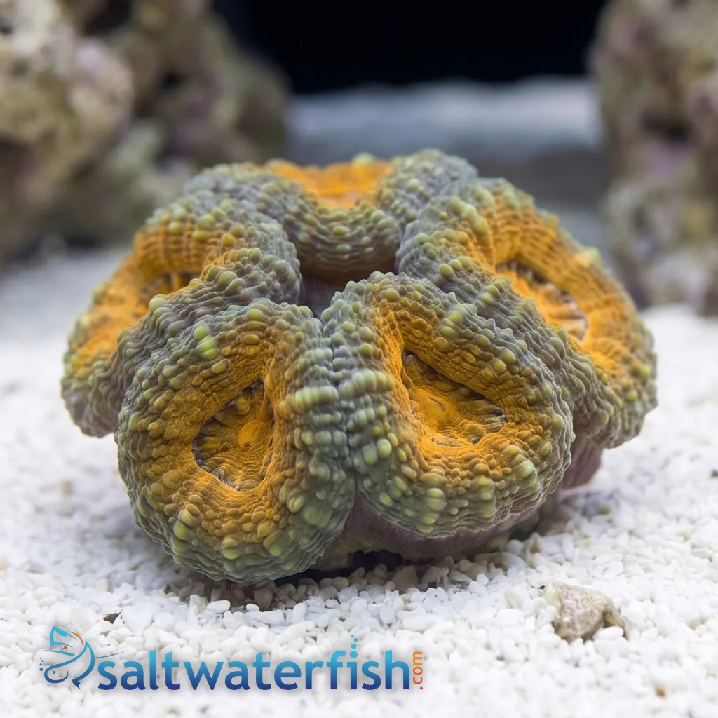 Brain Pachysepta Green with Orange Mouth - Lps - Coral