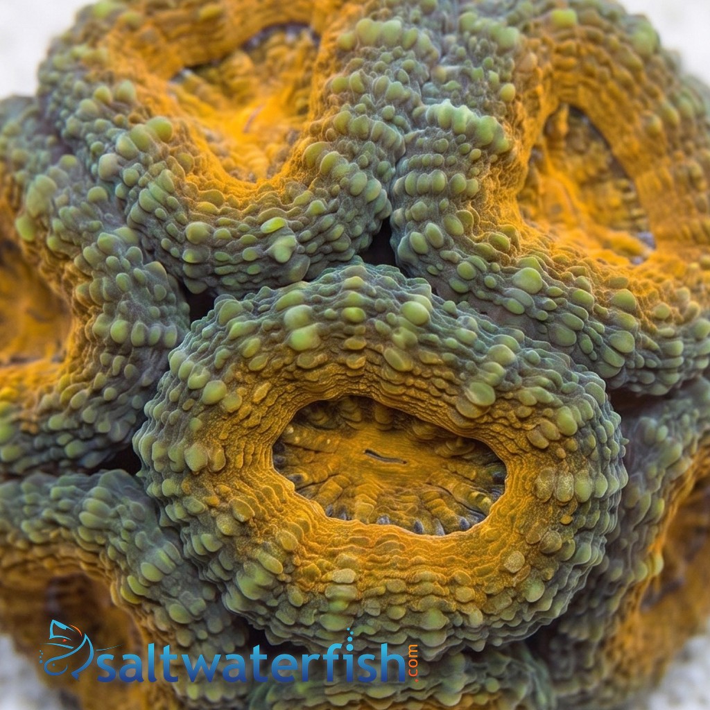Open Brain Pachysepta Green with Orange Mouth Branching 