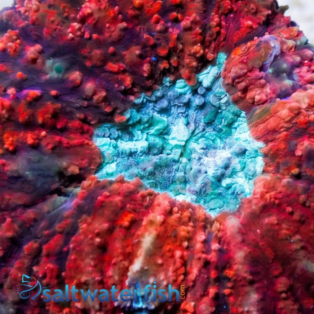 Lobophyllia Brain Coral: Red w/ Green - Aquacultured