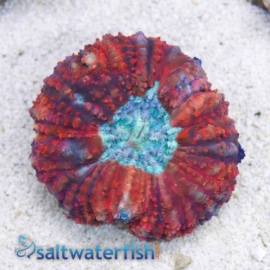 Lobophyllia Brain Coral: Red w/ Green - Aquacultured