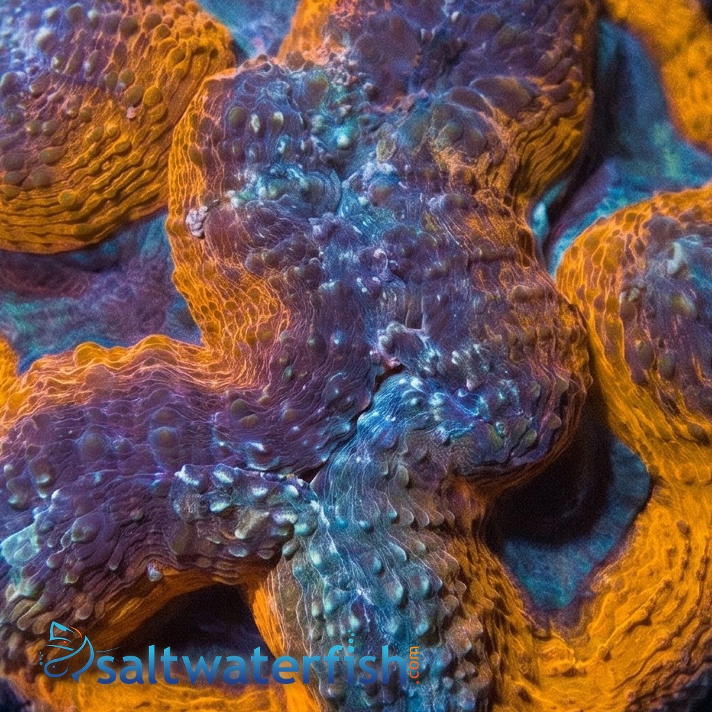 Lobophyllia Brain Coral: Orange Rim w/ Purple Center