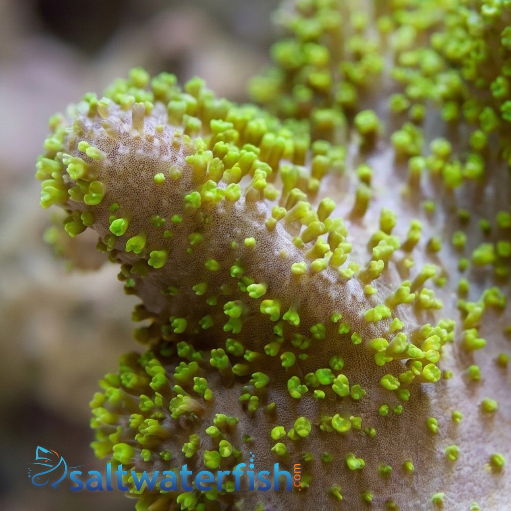 Devil's Hand Leather Coral: Green Polyps