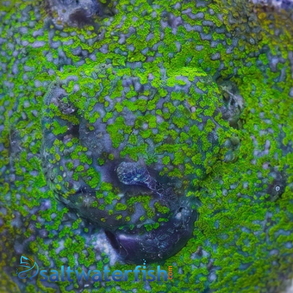 Encrusting Montipora: Blue w/ Green Polyps