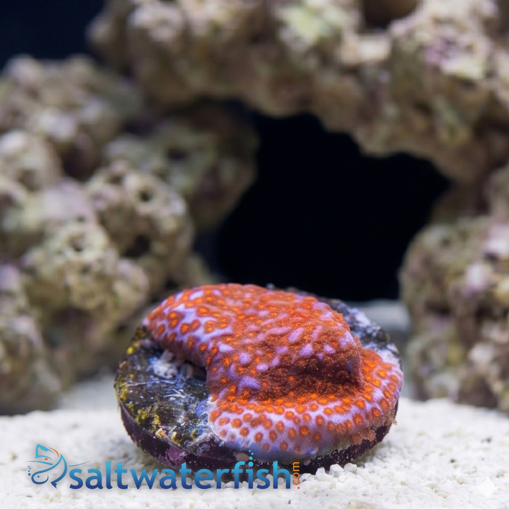 Encrusting Montipora: "Superman" Blue w/ Red Polyps - Caribbean