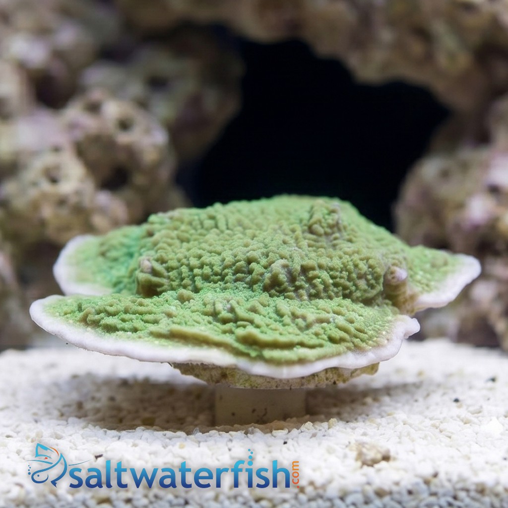 Montipora Coral: Undata Neon Green - Aquacultured
