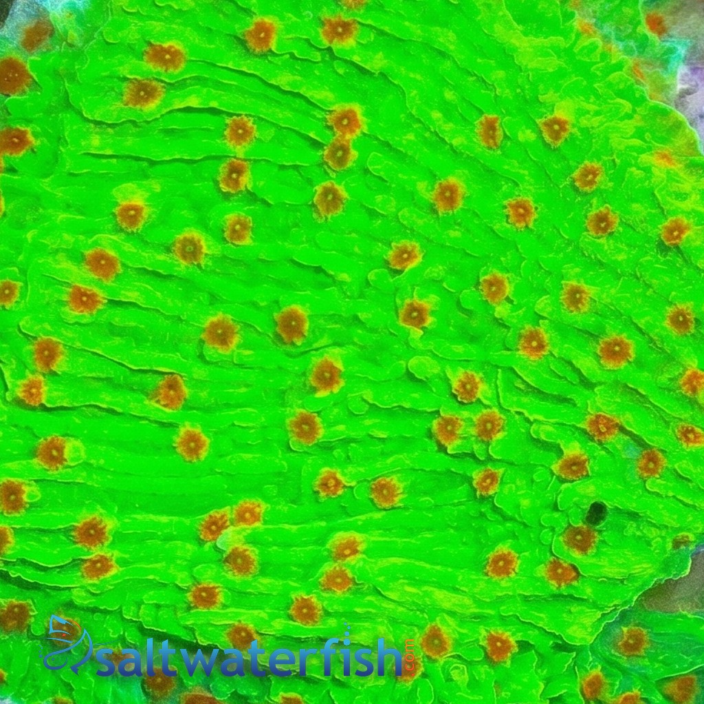 Plating Montipora: Green w/ Red Polyps - Aquacultured