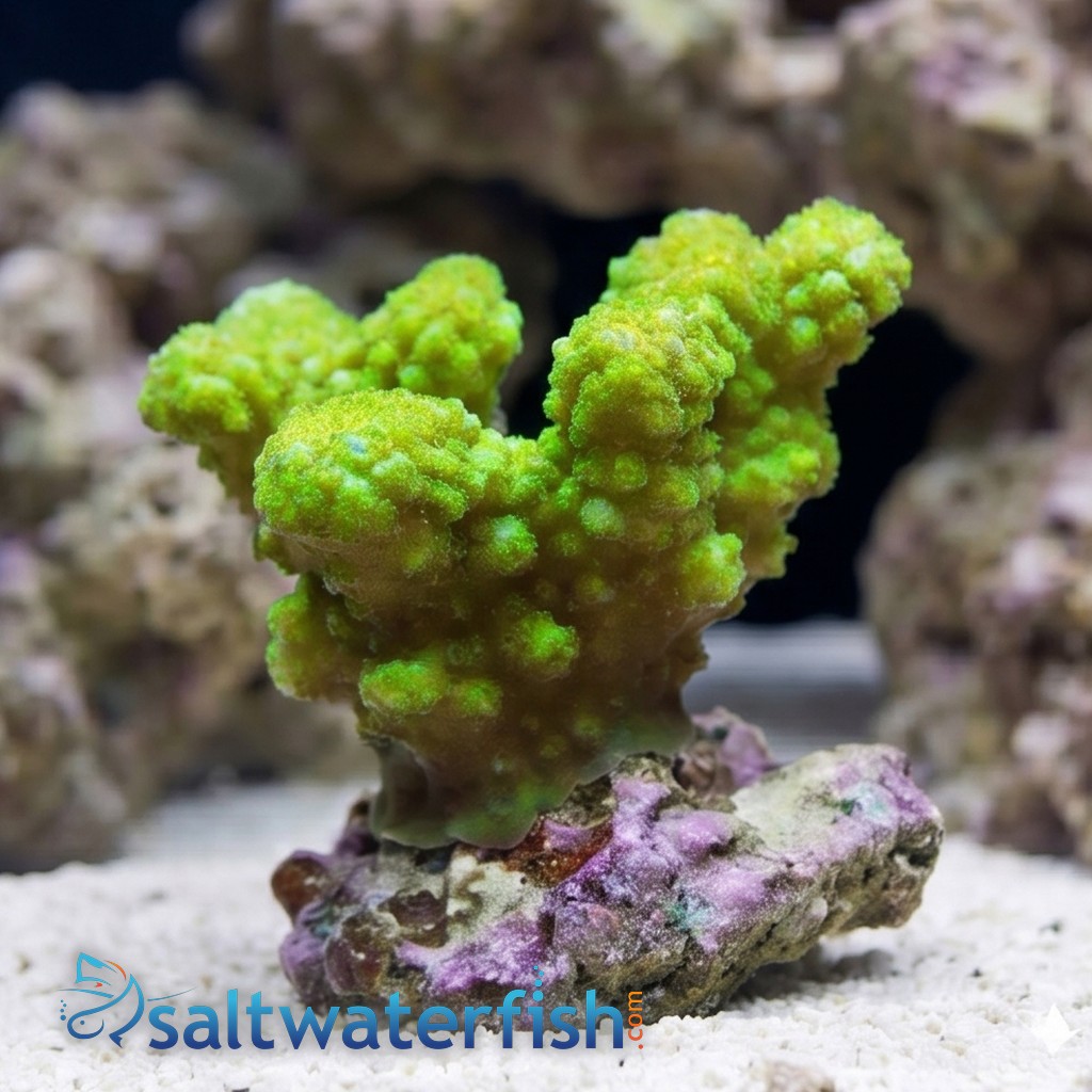 Pocillopora Coral Aquacultured: Green