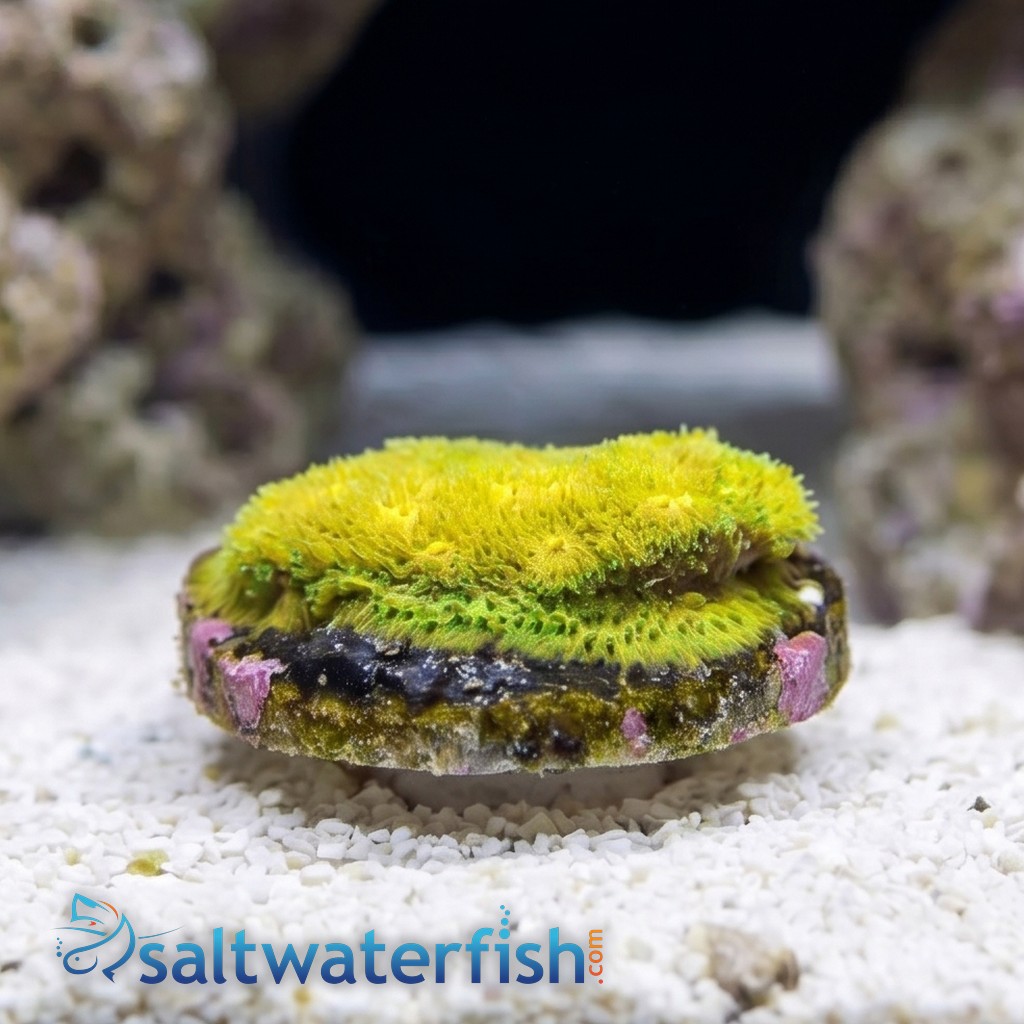 Psammocora Coral : Lemon Lime - Aquacultured