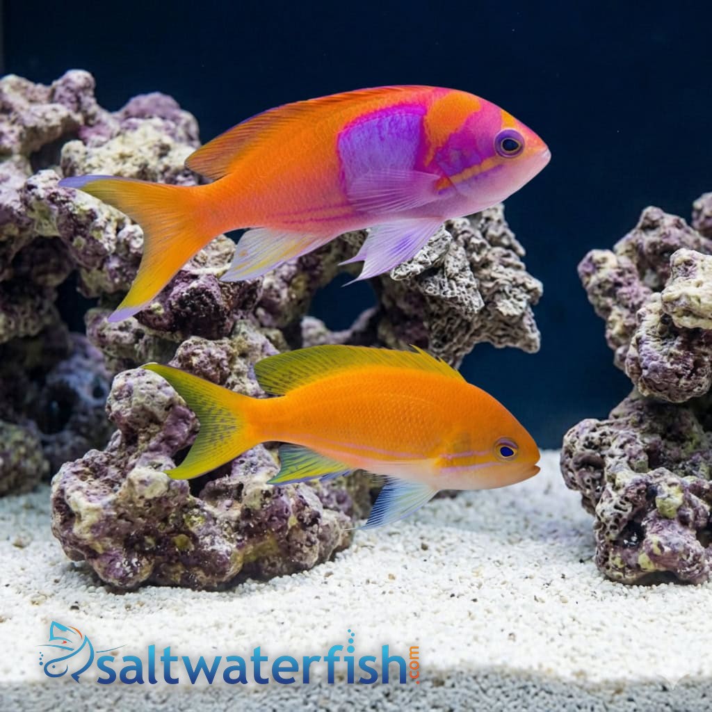 Pink Square Anthias Male & Female - Anthias - Saltwater Fish