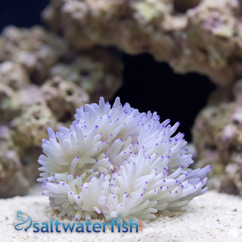Sebae Anemone: White w/ Blue Tip