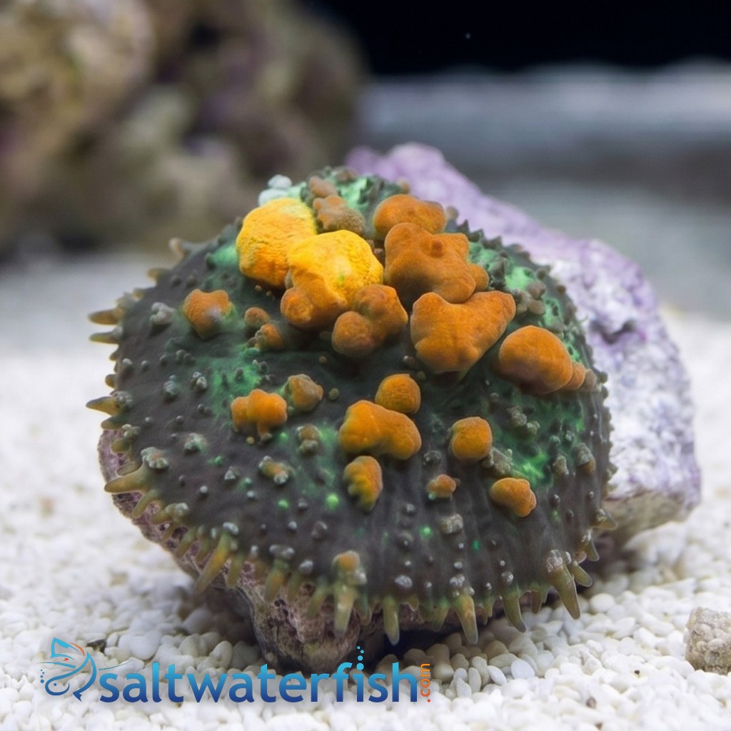 Bouce Mushroom Coral: Bounce Green w/Orange Tips 