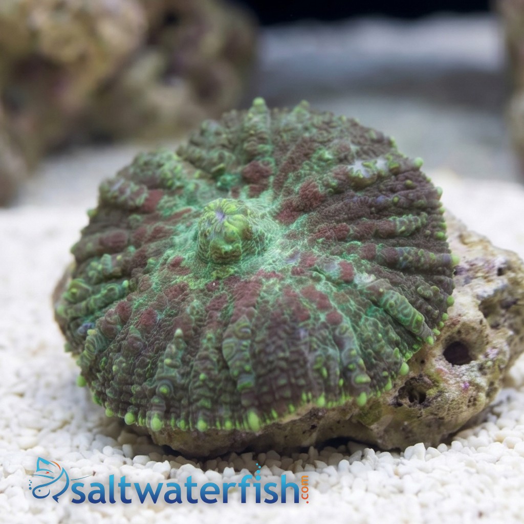 Bullseye Mushroom Coral: Red & Green - Australia