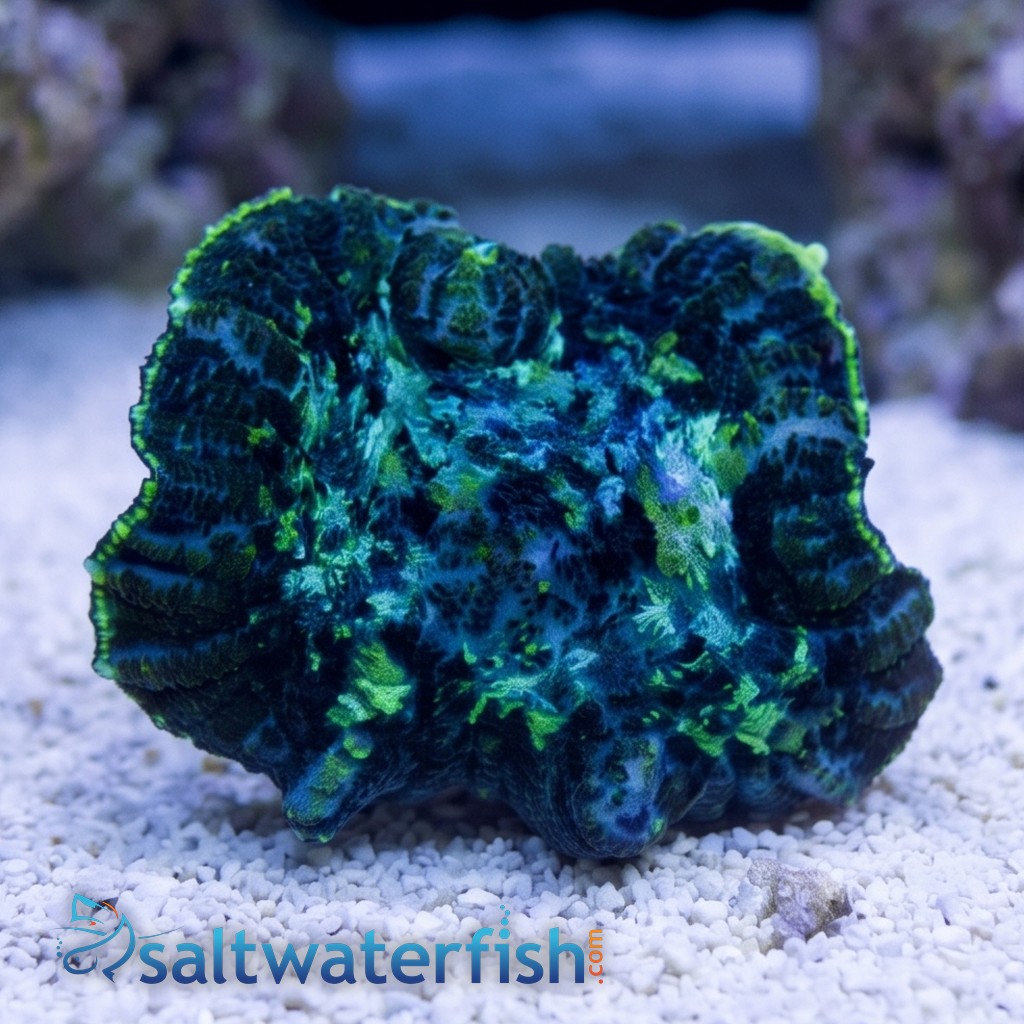 Bullseye Mushroom Coral: Purple and Green