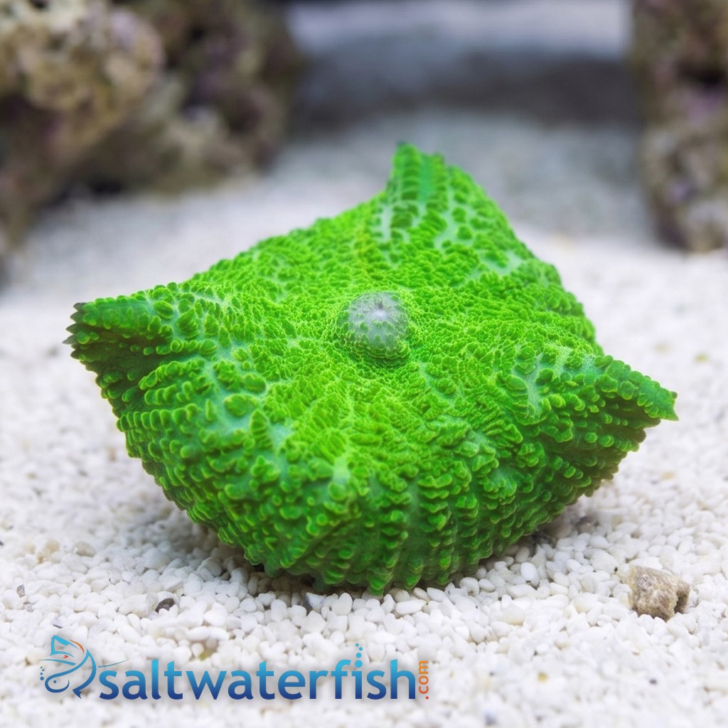 Bullseye Mushroom Coral: Neon Green