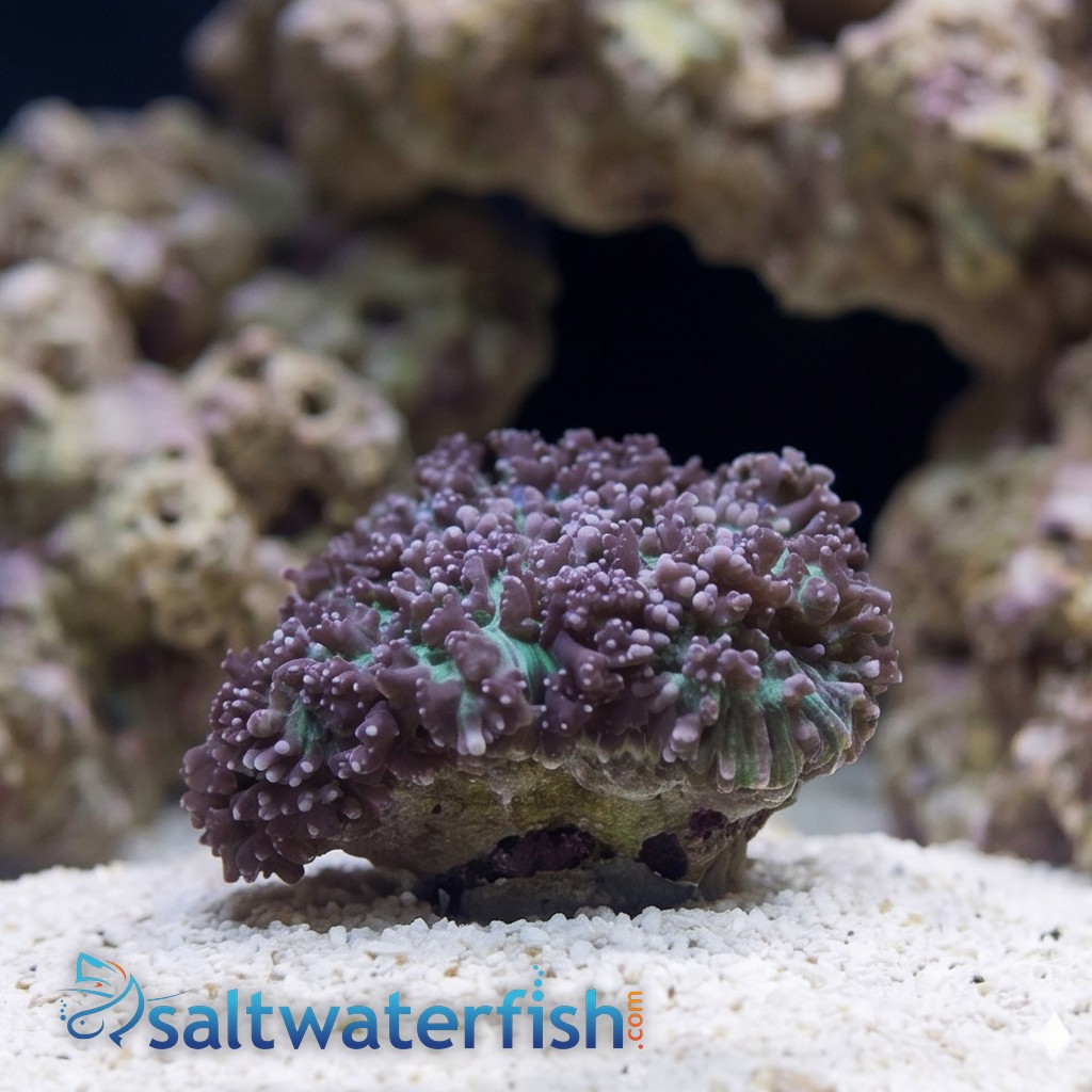 Mushroom Coral: Hairy Purple & Green