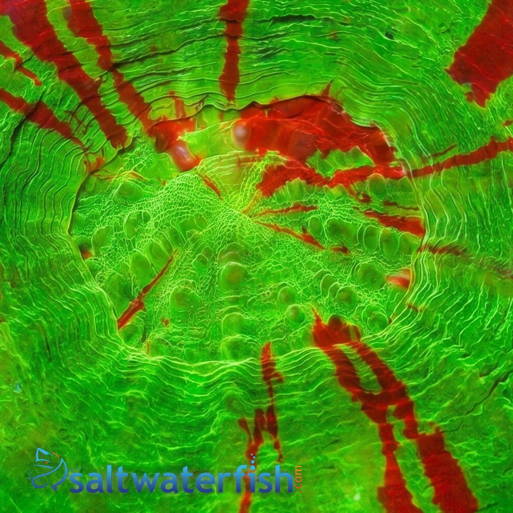 Scolymia Neon Green w/Thin Red Stripes "Bleeding Sour Apple" - Australia